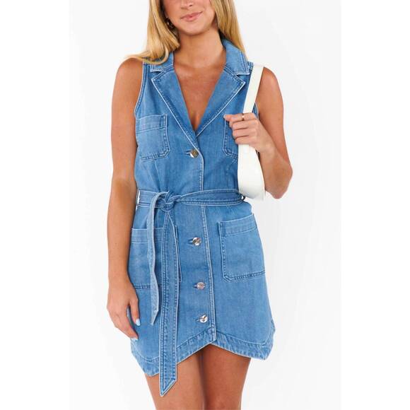 SHOW ME YOUR MUMU Dresses & Skirts - NEW SHOW ME YOUR MUMU fairfield vest dress in gusty blue
